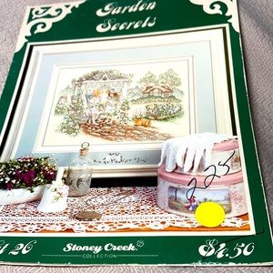 Garden Secrets Stoney Creek. Cross stitch leaflet 26 1989 vintage. #1345